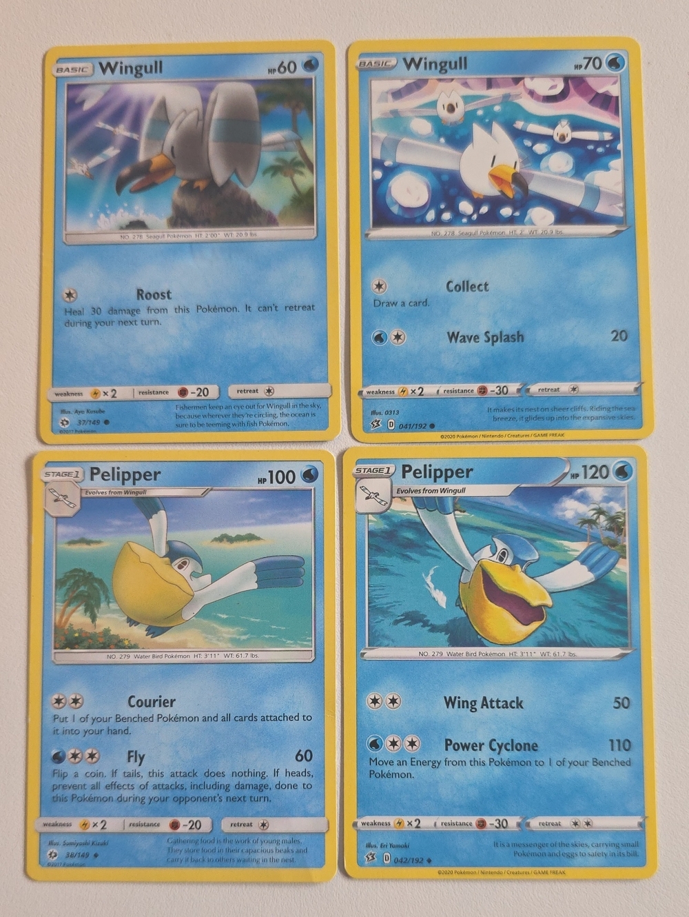 Pokemon Pelipper And Wingull Cards